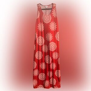 LuLaRoe Red and White Patterned Dani Dress